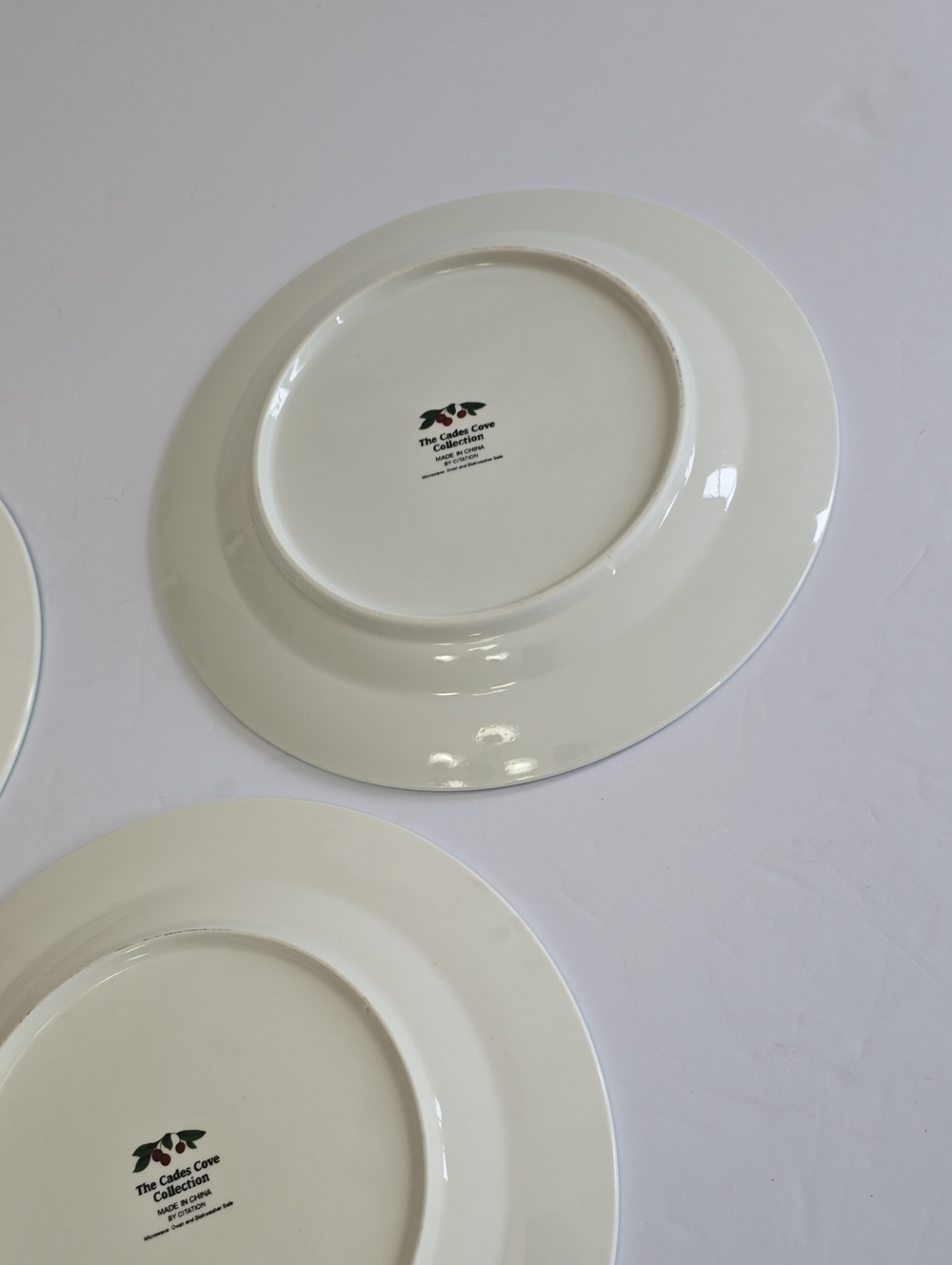 Citation Set Of 3 Cades Cove Dinner Plates Apple Orchard Ceramic10.5" - Picture 9 of 14